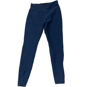 a new day jegging leggings solid blue back pockets cotton blend size medium READ